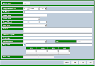 Form Pengisian Data Surat Masuk Aplikasi Excel Agenda dan Arsip Surat versi 2