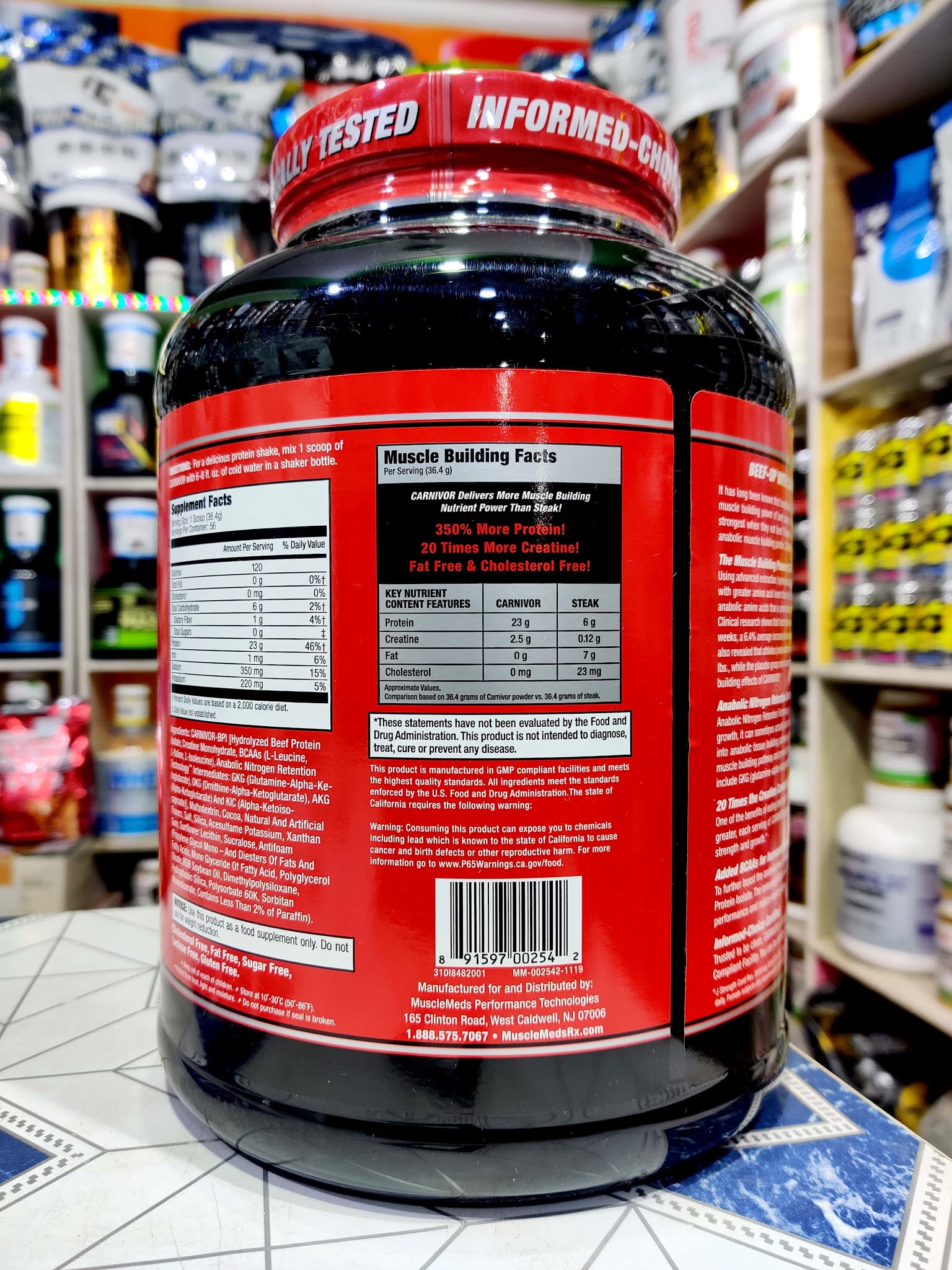 MuscleMeds Carnivor Protein Isolate Powder, Chocolate 4.5 Lbs, 2 Kg NCRFS
