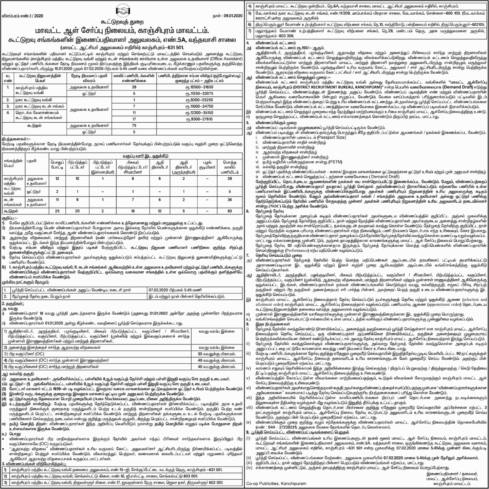 TN COOPERATIVE BANK அறிவித்துள்ள வேலைவாய்ப்பு அறிவிப்பு. Kalviseithi