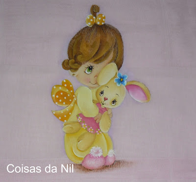 fralda pintada menina com coelhinha preciosos momentos