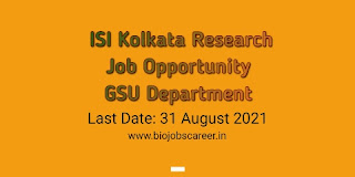 ISI Kolkata Recruitment GSU Department