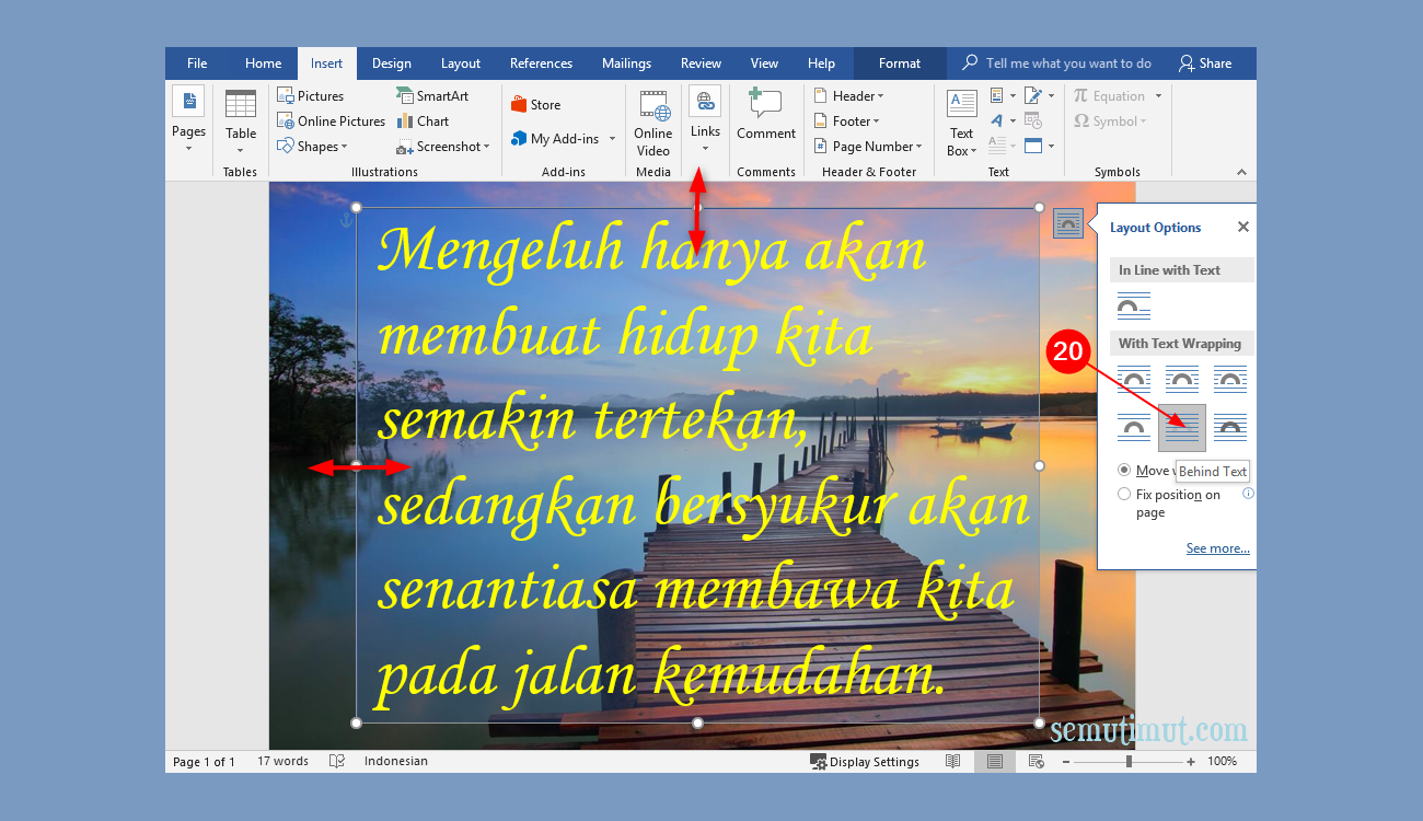 Cara Membuat Tulisan di Atas Gambar Microsoft Word Lengkap - SemutImut -  Tutorial Hp dan Komputer Terbaik
