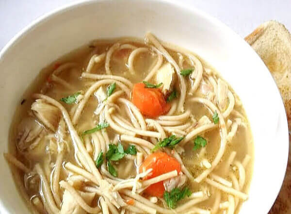 Easy Rotisserie Chicken Noodle Soup (Egg Noodles) « Clean & Delicious