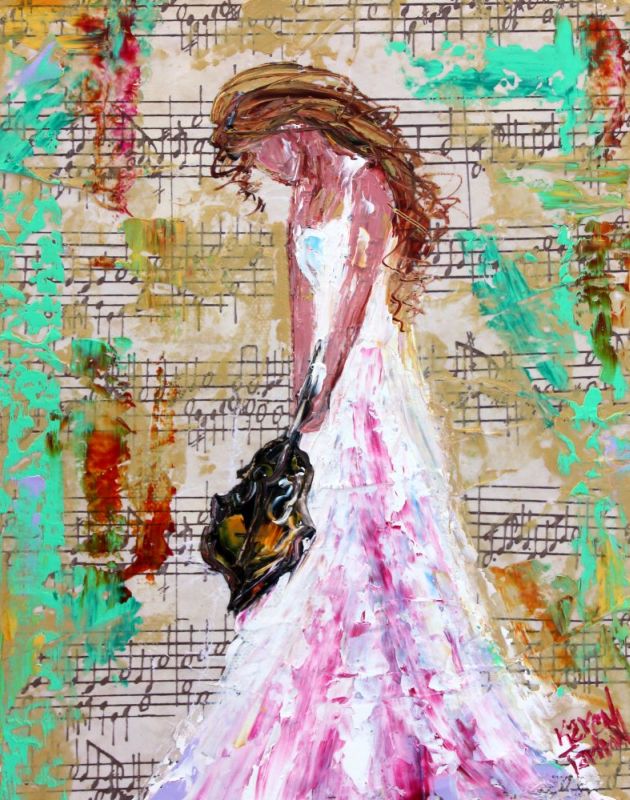 Palette Knife Painters, International Violin Girl by Karen Tarlton