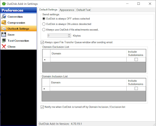 OutDisk SFTP default settings lets you control how OutDisk functions.