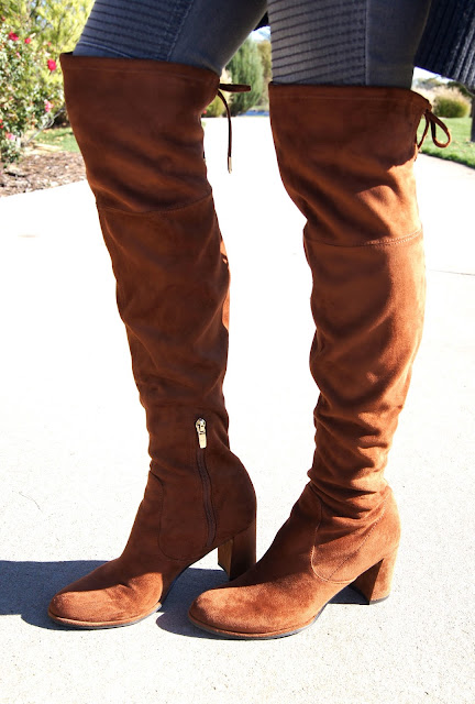 camel over the knee boots