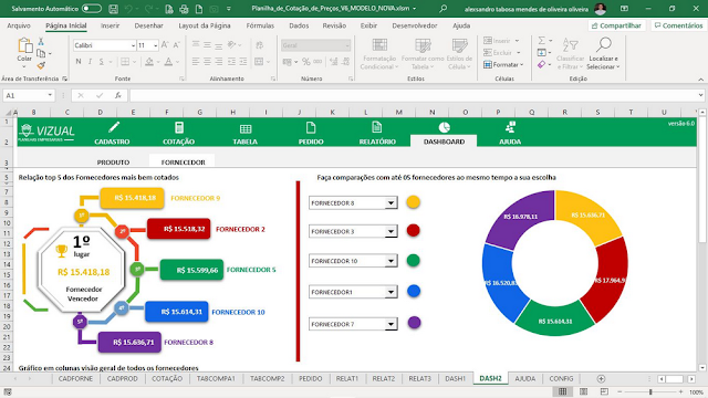 Planilha de Cotação de Preços Completa em Excel