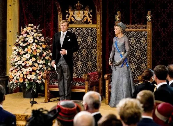 King Willem-Alexander, Queen Maxima, Princess Laurentien and Prince Constantijn attend the opening of the Prince's Day 2017. Maxima wore Natan dress