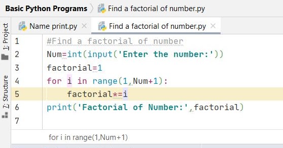 Python Program To Find a Factorial Of Number - CodexRitik - CodexRitik