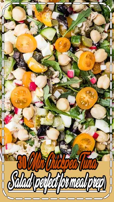 This Chickpea Tuna Salad with homemade lemon dressing is a great dish that you can serve for picnics, barbecue parties, brunch or a simple lunch. It is also perfect for a quick and easy meal prep. Packed with protein and good-for you fats, it is healthy and filling. Ready in 30 minutes and can be made ahead. #mealprep #healthysalad #healthy #recipe #chickpeasalad #tunasalad This Chickpea Tuna Salad with homemade lemon dressing is a great dish that you can serve for picnics, barbecue parties, brunch or a simple lunch. It is also perfect for a quick and easy meal prep. Packed with protein and good-for you fats, it is healthy and filling. Ready in 30 minutes and can be made ahead. #mealprep #healthysalad #healthy #recipe #chickpeasalad #tunasalad