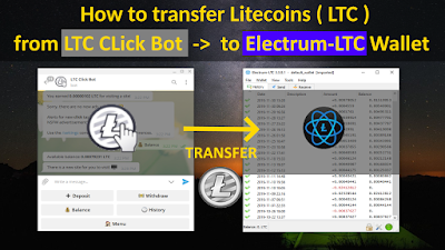 How to transfer Litecoin from Telegram LTC Click Bot  to Electrum-LTC wallet tutorial