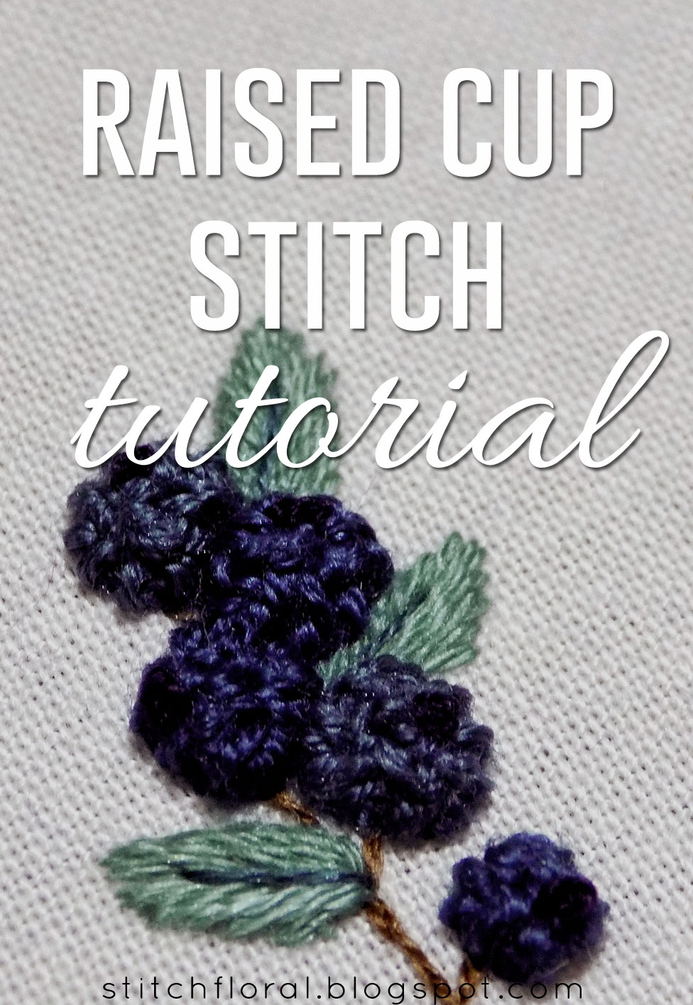 Raised cup stitch tutorial Stitch Floral