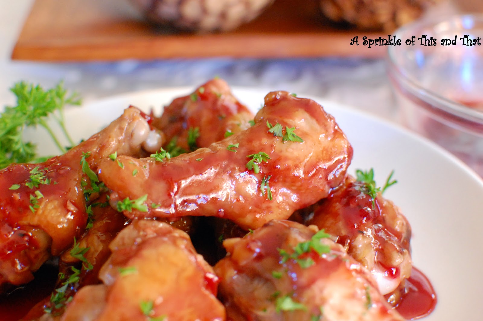 A Sprinkle of This and That Raspberry Drumettes