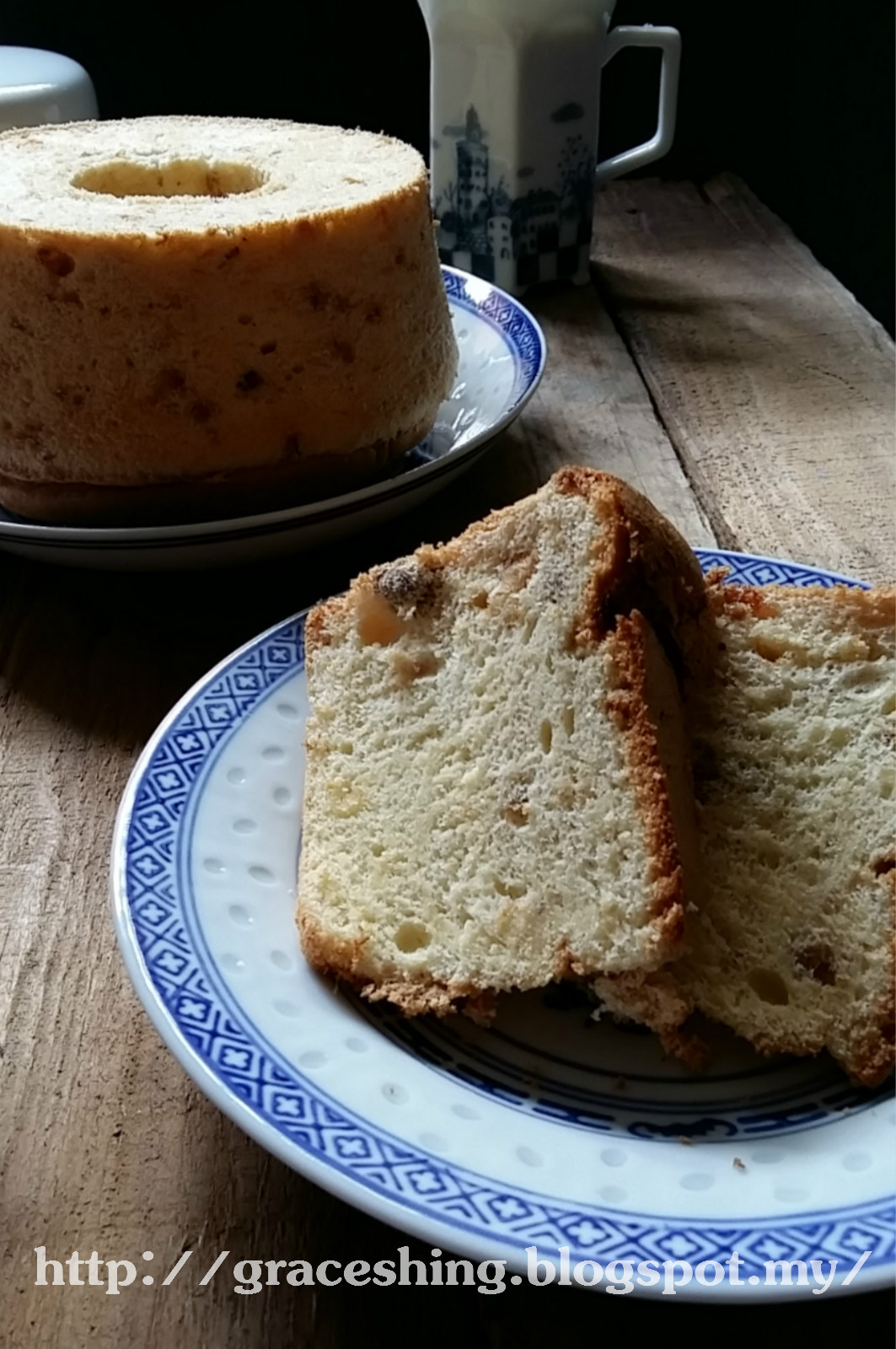 Grace's Blog 欣语心情 肉松戚风蛋糕 Pork Floss Chiffon Cake