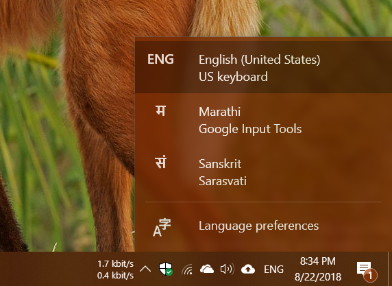 Marathi typing on Windows 10