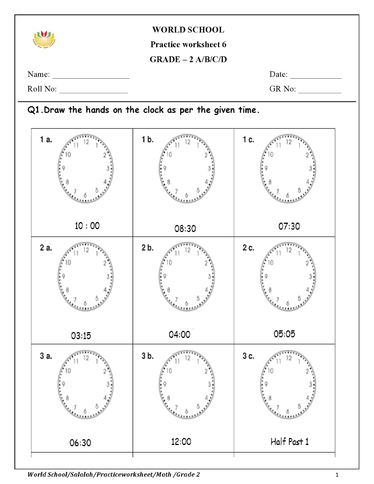 Birla World School Oman: Homework for Grade 2 as on 26/04/2020