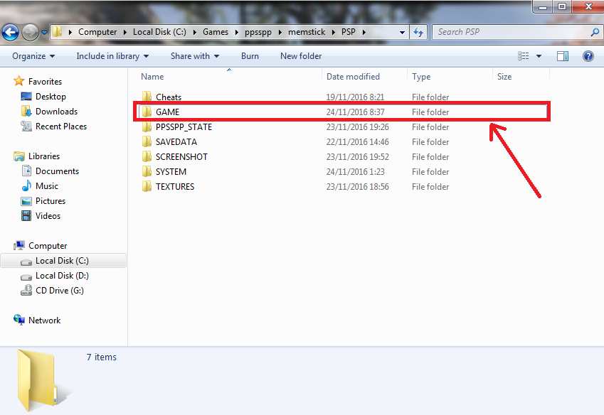 Extracted folder