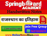 Rajasthan History Notes PDF by Sprinboard Academy Jaipur