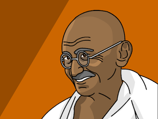 Mahatma Gandhi dalam bentuk kartun