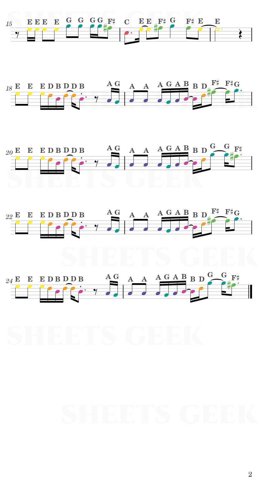 Playing With Fire - BLACKPINK Easy Sheet Music Free for piano, keyboard, flute, violin, sax, cello page 2