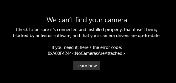 We cant find your webcam Error Code 0xa00f4244 NoCamerasAreAttached Hata Kodu Çözümü