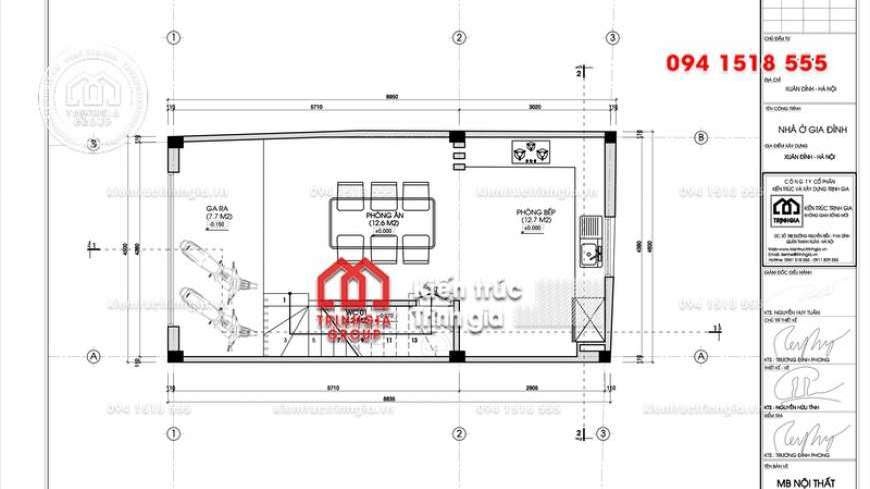 Thiết kế nhà phố 50m2 đẹp 4 tầng 1 tum phong cách hiện đại - Mã số NP1342 - Ảnh 4