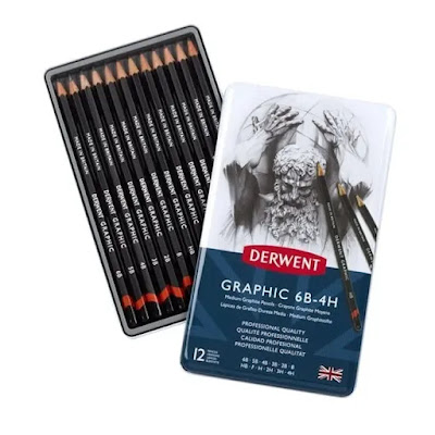 derwent graphite drawing pencils box of 12 from 6b to 4h