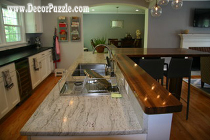 River white Granite countertops, white granite worktops, kitchen bar