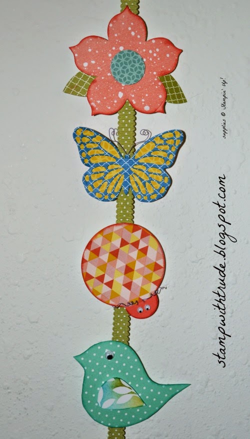 spring banner, stampin' up!, stampwithtrude.blogspot.com, floral, butterfly, Trude Thoman