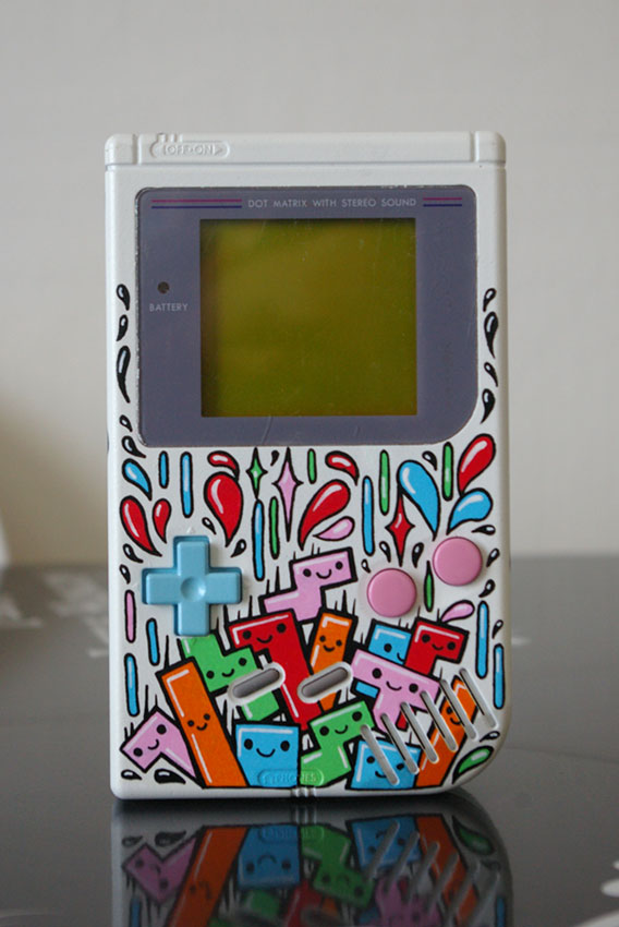 Game Boy Tetris réalisé au posca.