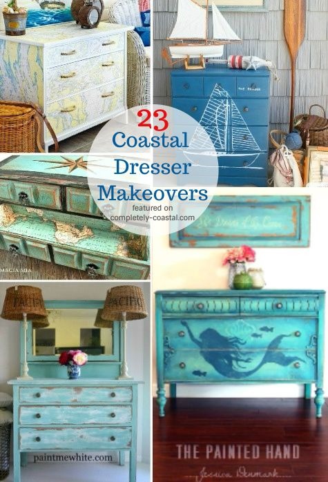 23 Dresser Makeover Ideas Coastal Beach Nautical Style