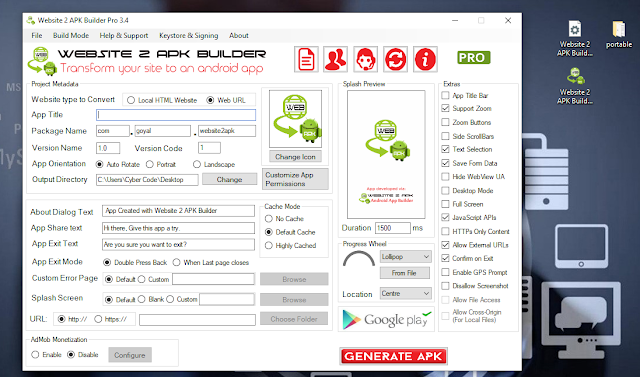 Buka Aplikasi website 2 apk builder pro