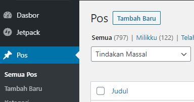 tampilan pos pada wordpess, cara membuat postingan baru di wordpress