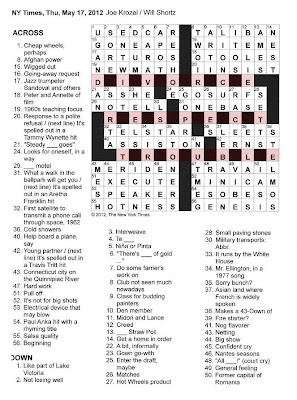 The New York Times Crossword in Gothic: 05 17 12 Divorce Respect and