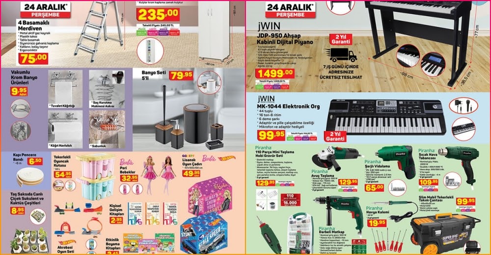 24 Aralık A101 Market Aktüel Ürünleri ve İndirimleri Yeni