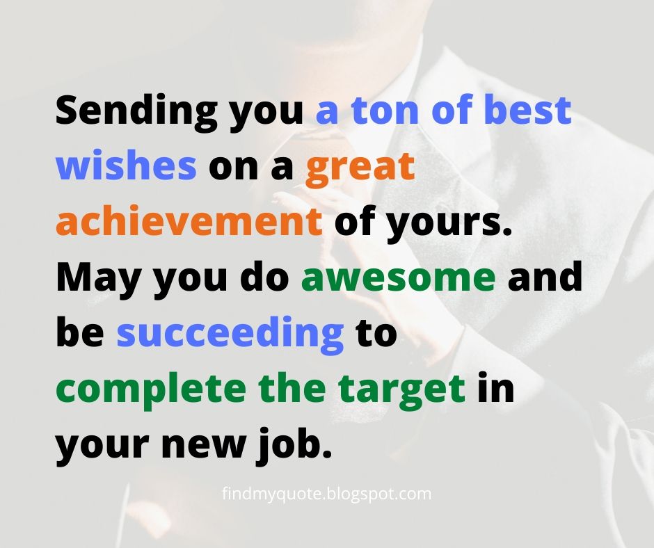 best wishes for job well done