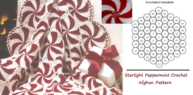 Crochet a Starlight Peppermint Motif afghan pattern