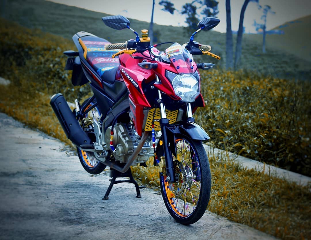 Modifikasi Vixion Warna Merah Polos, Metalik, Ferrari