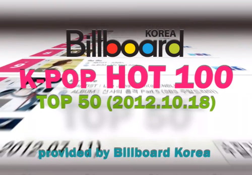 Billboard KPop Hot 100 Top 50 Singles (10/18/12)