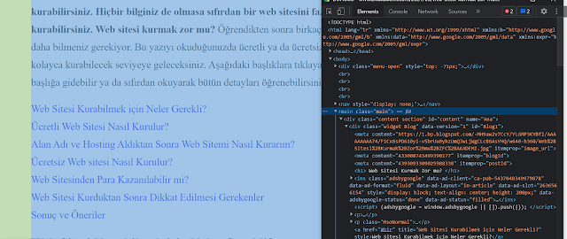 Reklam alanı kod seçimi