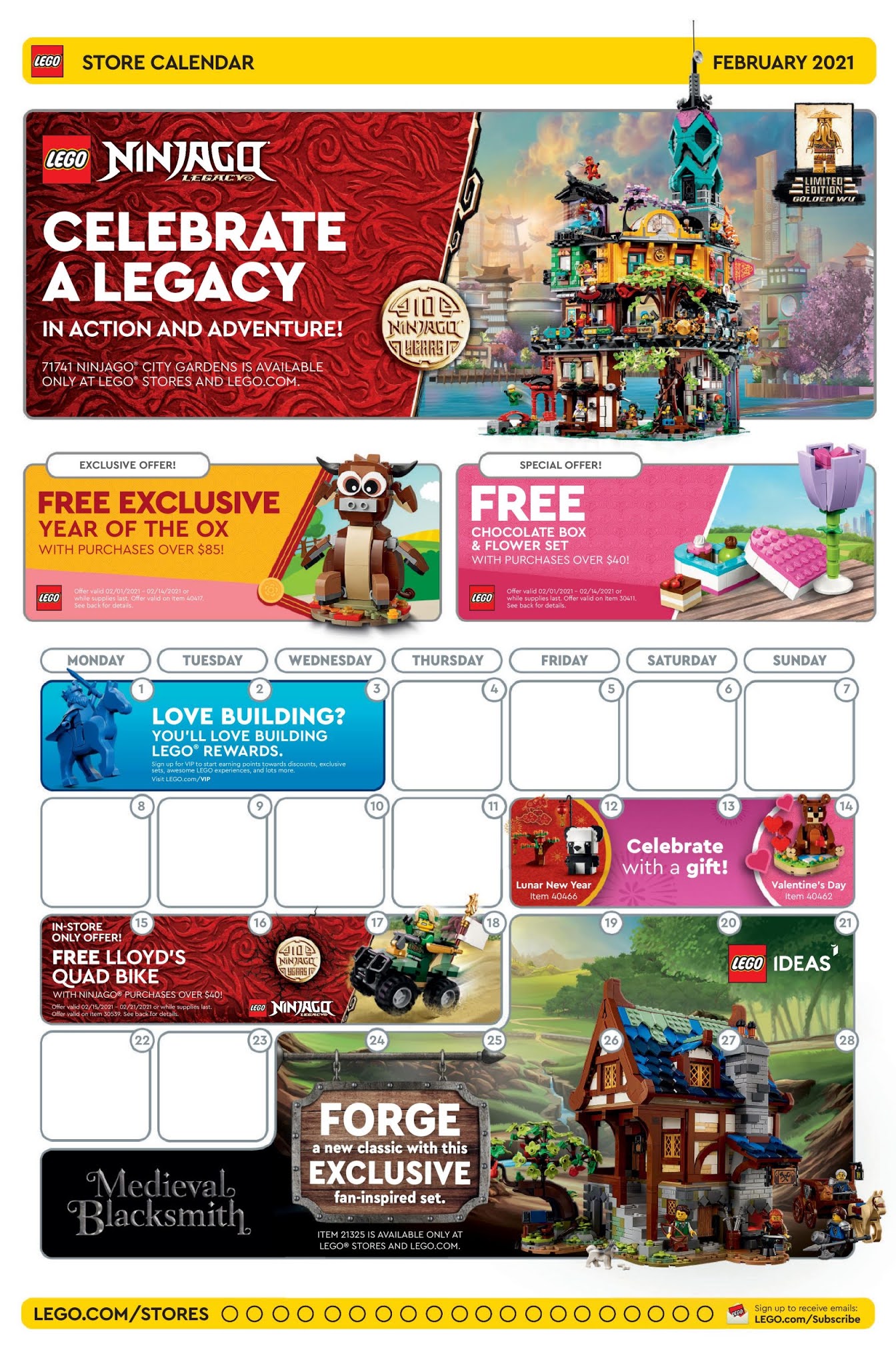 Brick Built Blogs Lego February 2021 Store Calendar