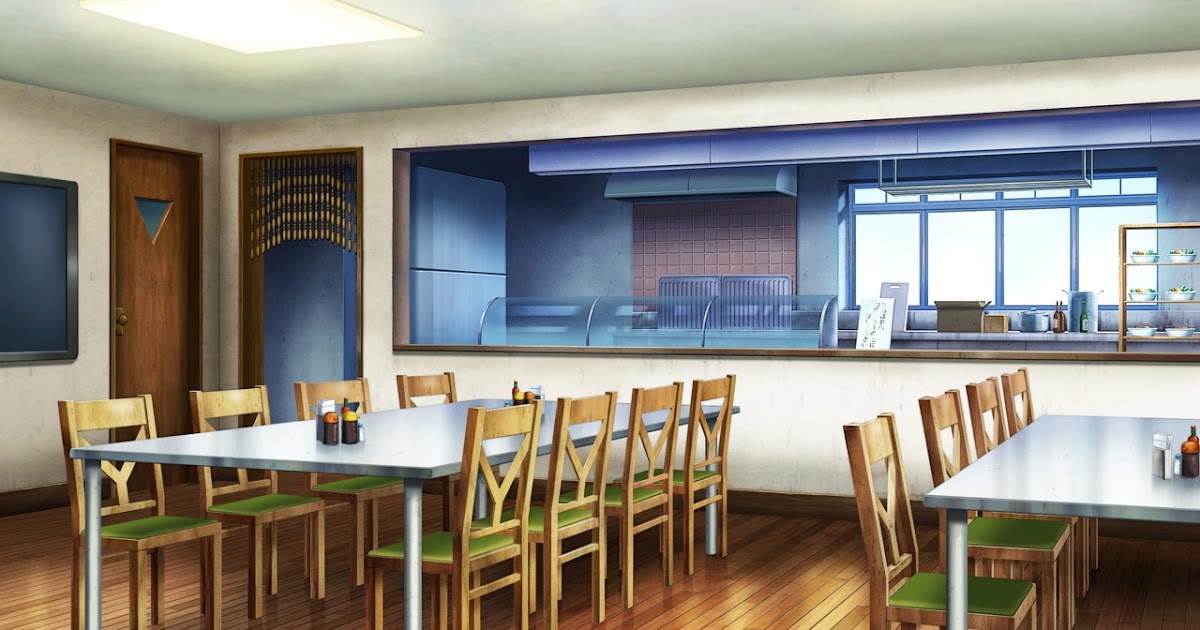 Anime Landscape: School lunch room background
