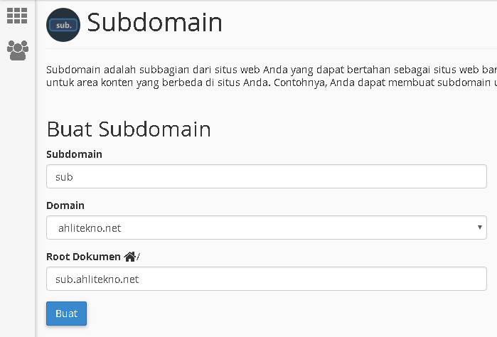 how to make a subdomain
