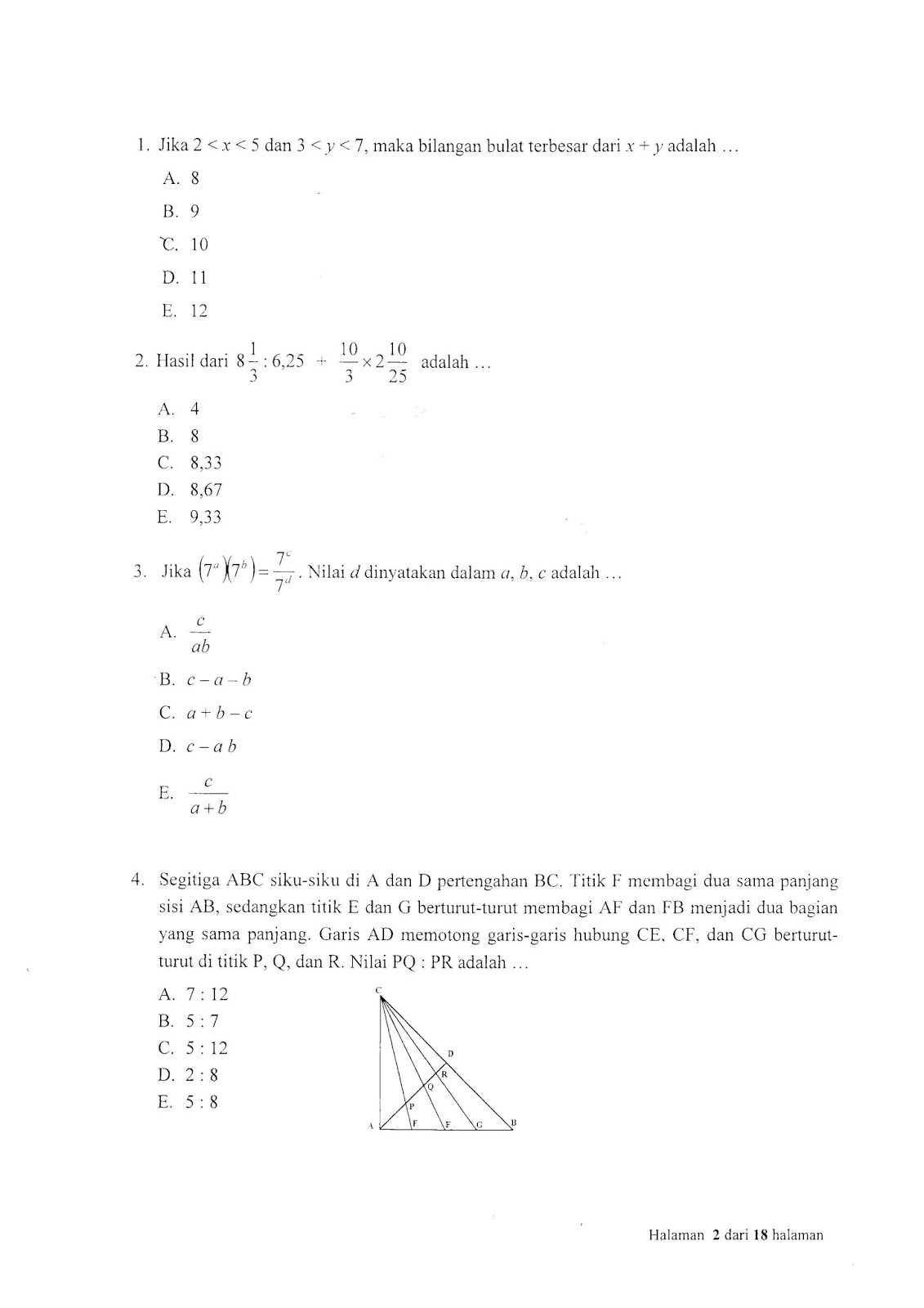 Soal Ujian Sekolah Kedinasan Guru Paud