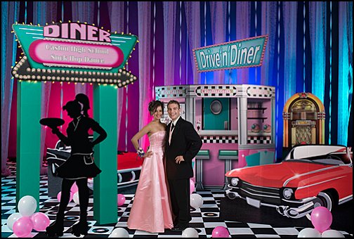 Fifties Diner Kit  50s party ideas - 50s party decorations - 1950s Theme Party - 1950's Rock and Roll Themed Party Supplies - 50s Rock and Roll Theme Party - 50s party decorations - 50s party props - 50s diner party - Elvis Presley - booth dinette decor - Rock and Roll