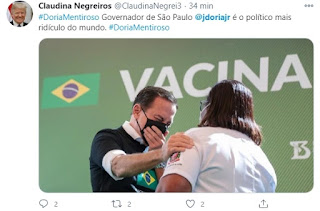 Reação de Doria em vacinação em SP chama a atenção pela falsidade e cinismo e web não perdoa Screenshot 365 - Reação de Doria em vacinação em SP chama a atenção pela falsidade e cinismo e web não perdoa