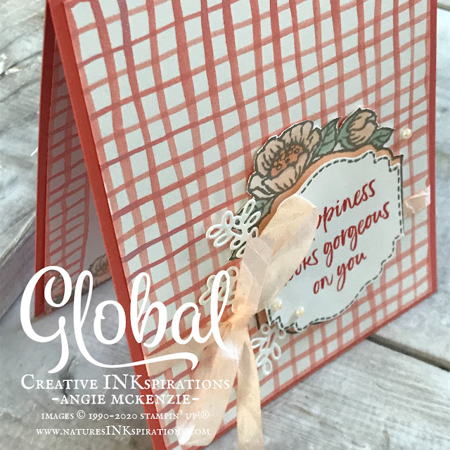 By Angie McKenzie for Global Creative Inkspirations; Click READ or VISIT to go to my blog for details! Featuring a SNEAK PEEK of the Sale-A-Bration 2nd Release Tags in Bloom Stamp Set and the Label Me Lovely Punch; #tagsinbloomstampset #labelmelovelypunch #2ndreleaseSAB #coloringwithblends #stampingtechniques #cardtechniques #stampinup #handmadecards #stampinblends #fussycutting #paintingwithshimmerpaintandreinkers