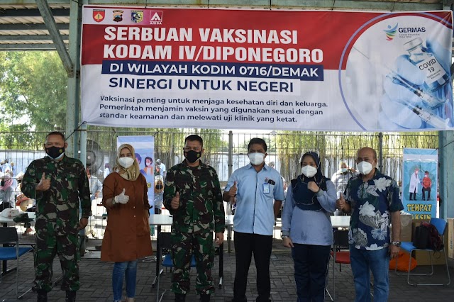 Kembali Kodim 0716/Demak Gelar Serbuan Vaksinasi Kepada 1800 Vaksinator Dosis Pertama