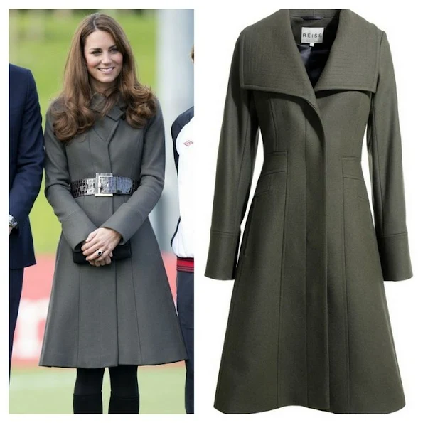 Kate Middleton wore Reis Angel wool coat. Reiss is a UK-based fashion brand by the founder, David Reiss