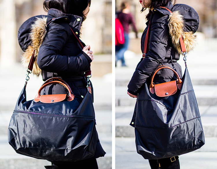 expandable longchamp bag